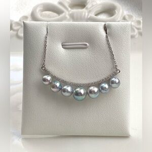 N253-High Quality s925 Akoya Sea Pearl Smile Necklace